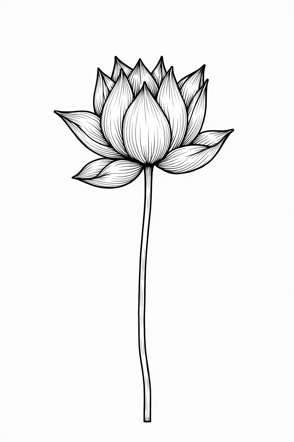 Printable Diwali coloring page of a lotus flower