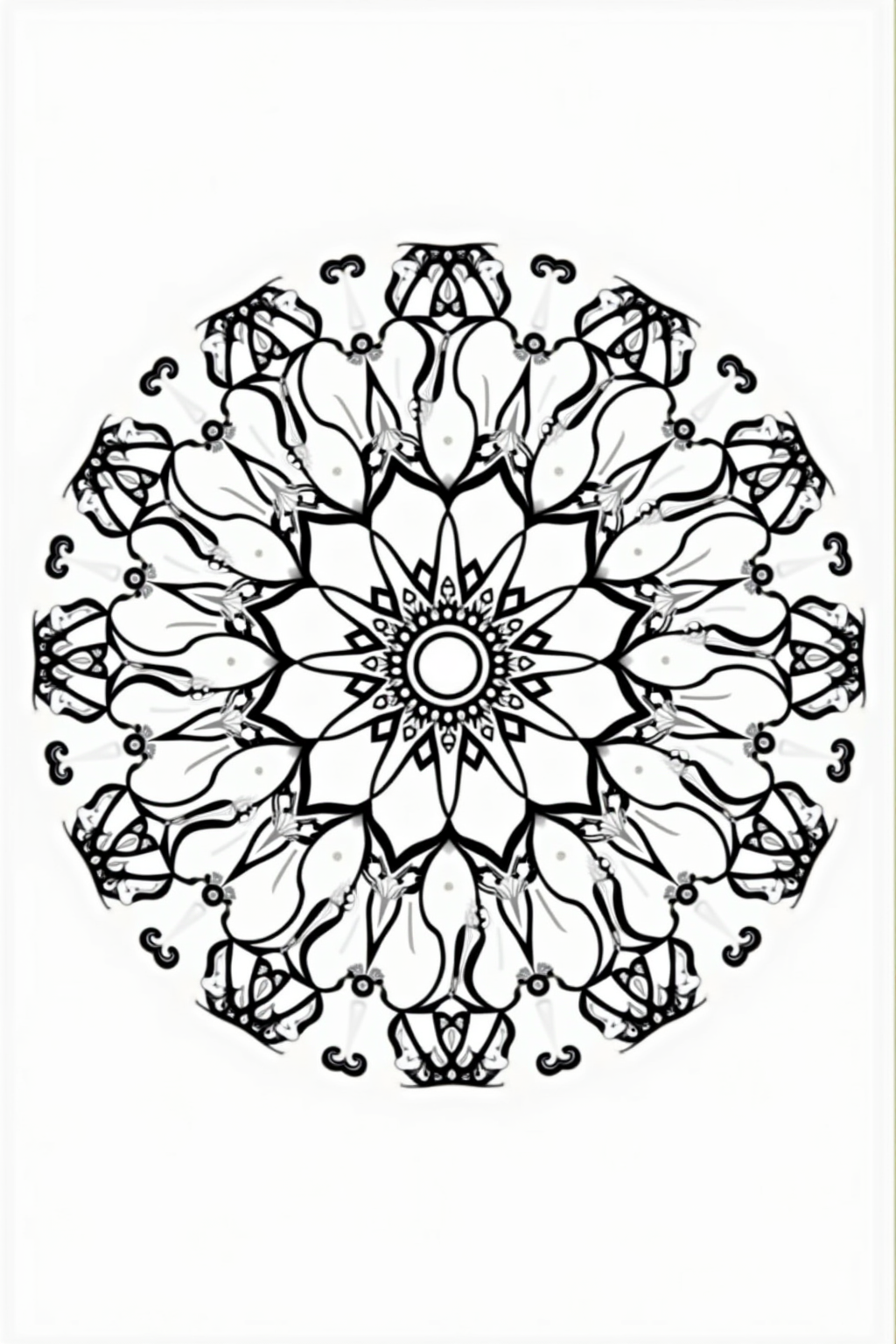 Printable Diwali coloring page of a rangoli mandala pattern