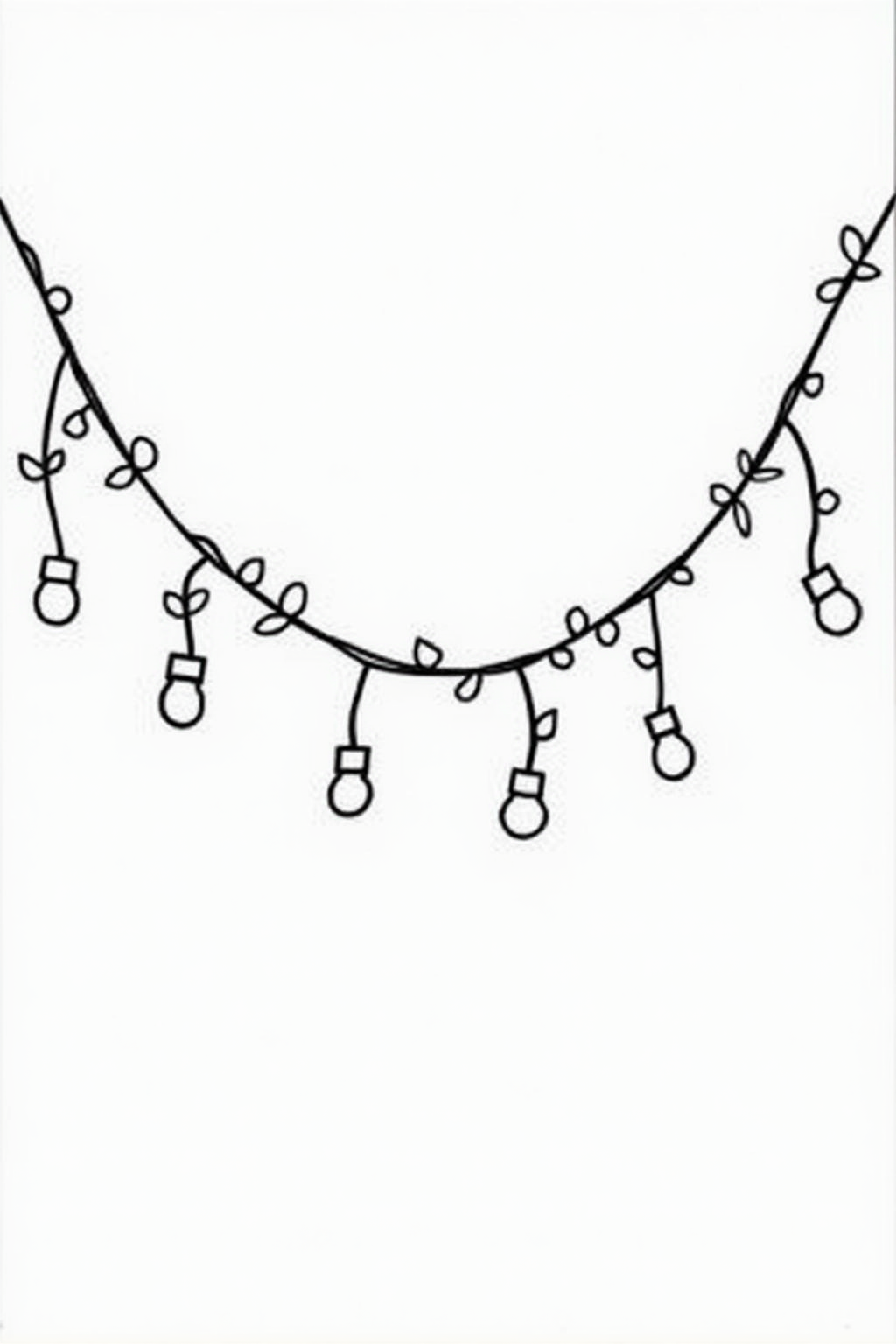 Printable Diwali coloring page of a string of lights