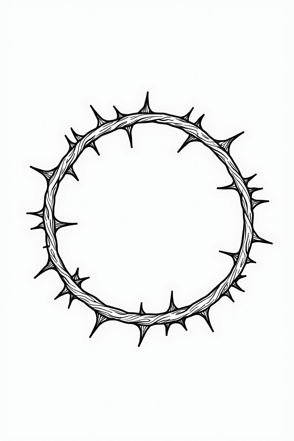 Printable Easter coloring page of a crown of thorns