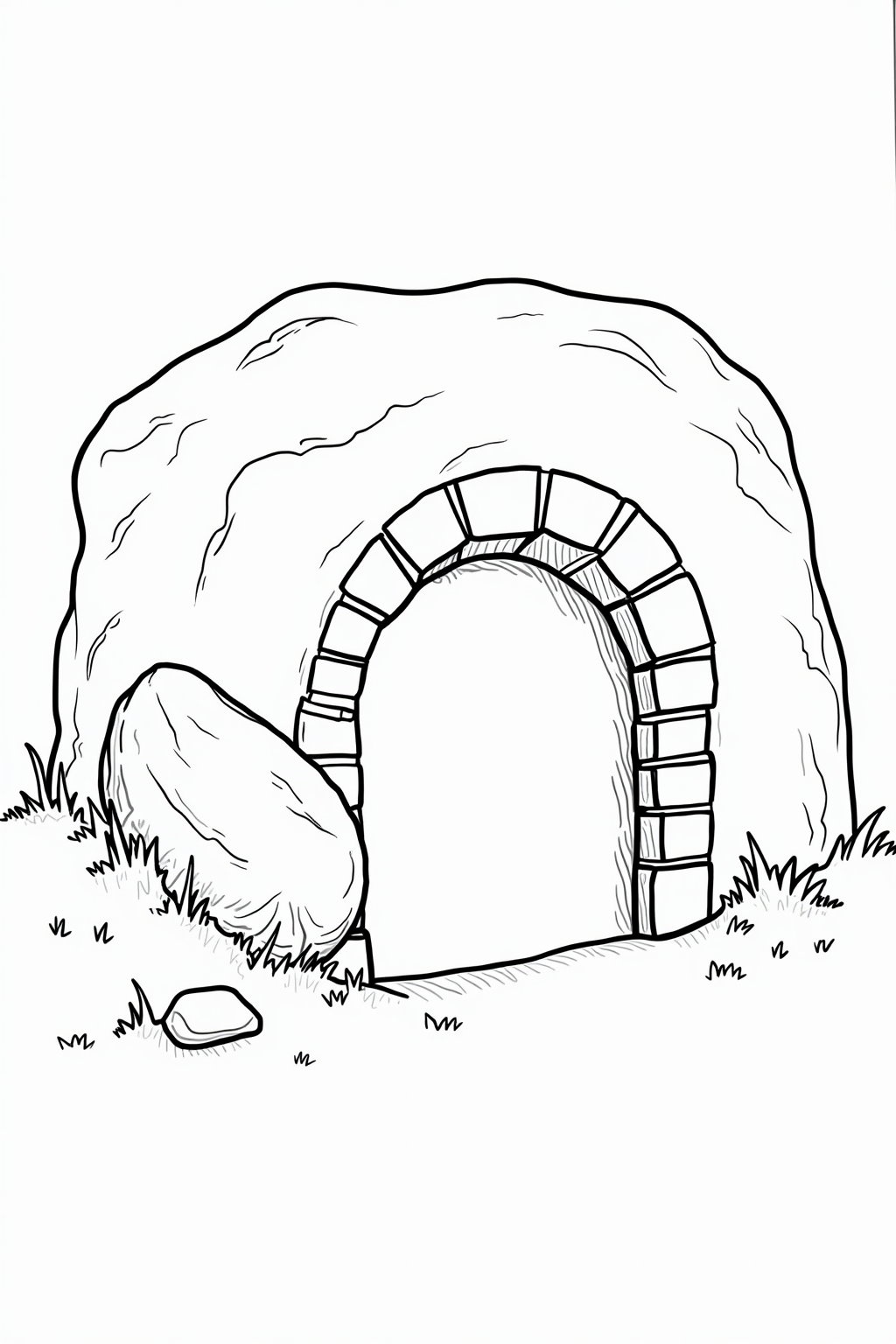 Printable Easter coloring page of the empty tomb