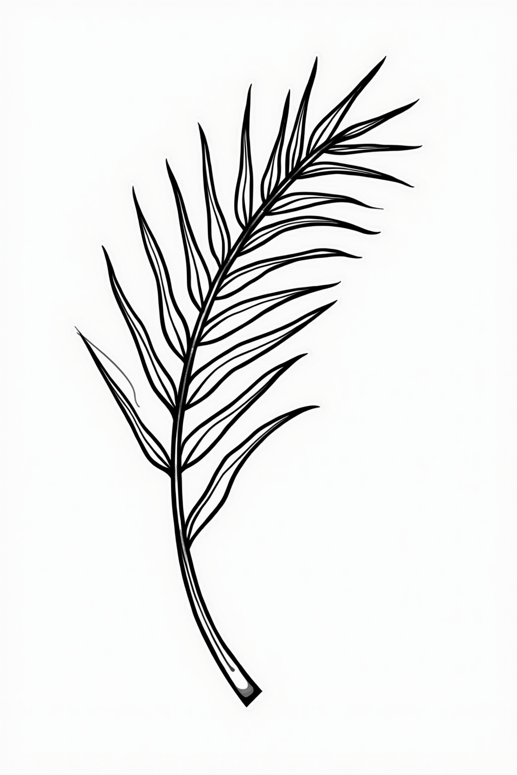 Printable Easter coloring page of a palm branch