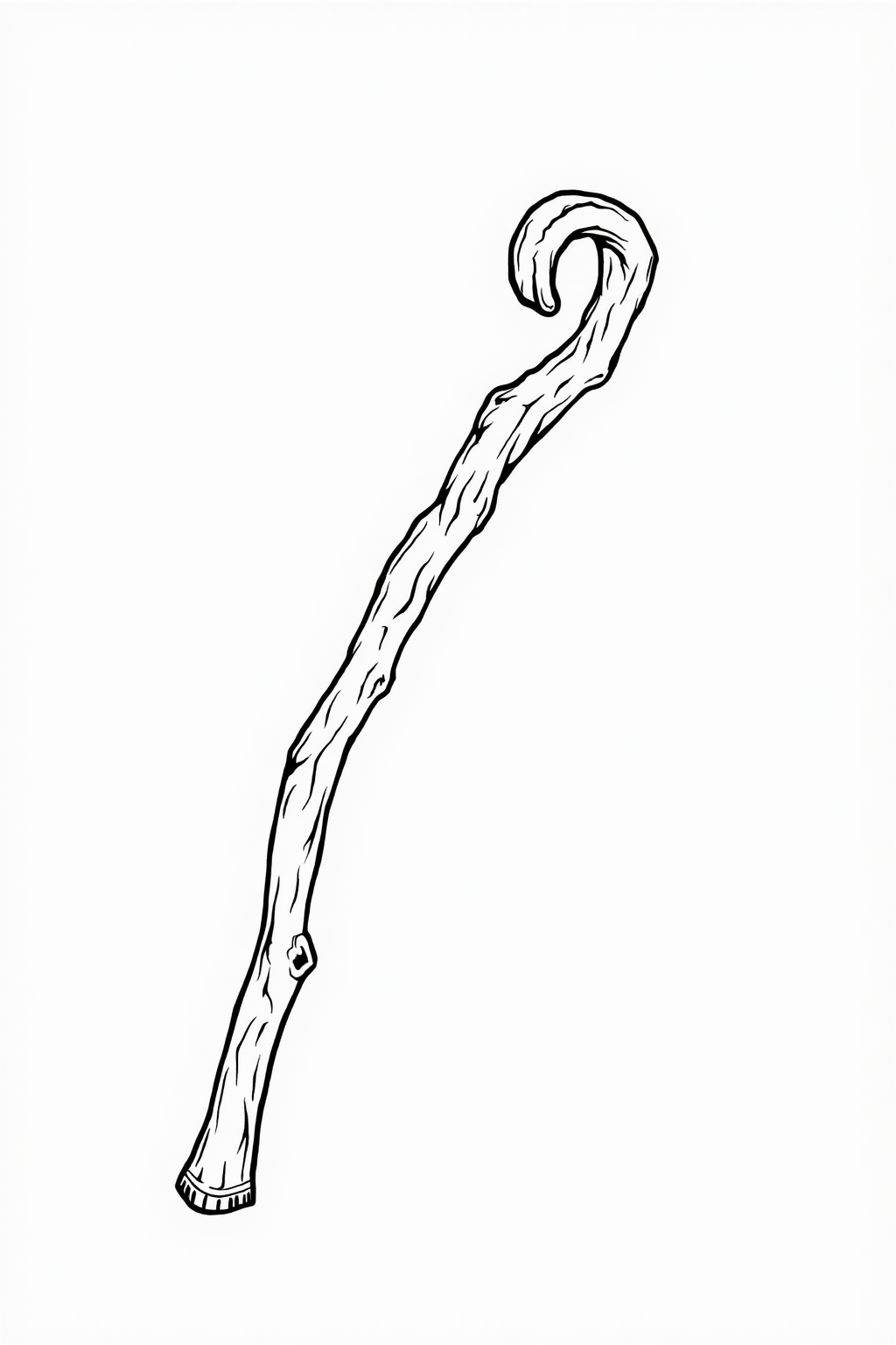 Printable Easter coloring page of a shepherd's staff