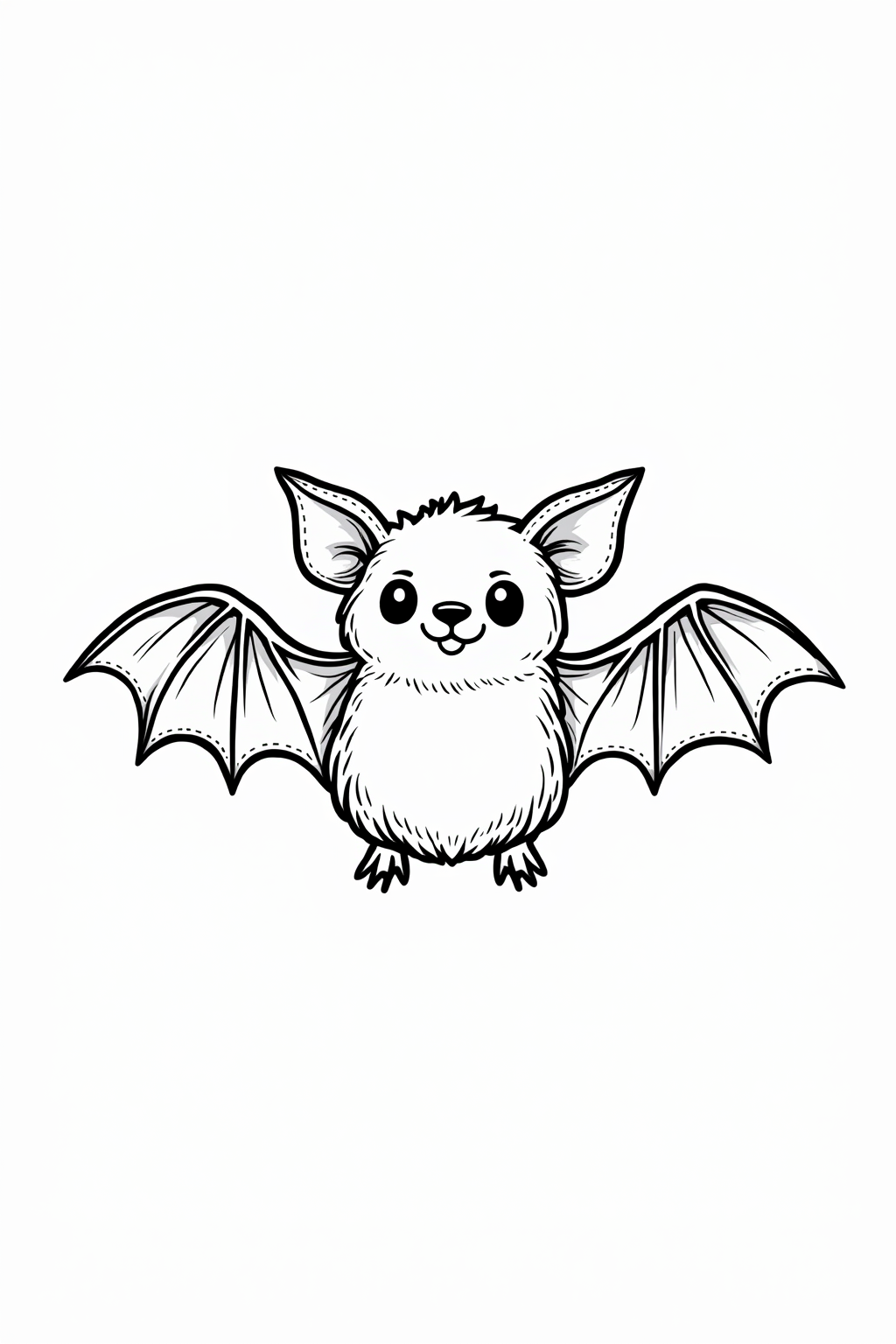 Printable Halloween coloring page of a cute little bat