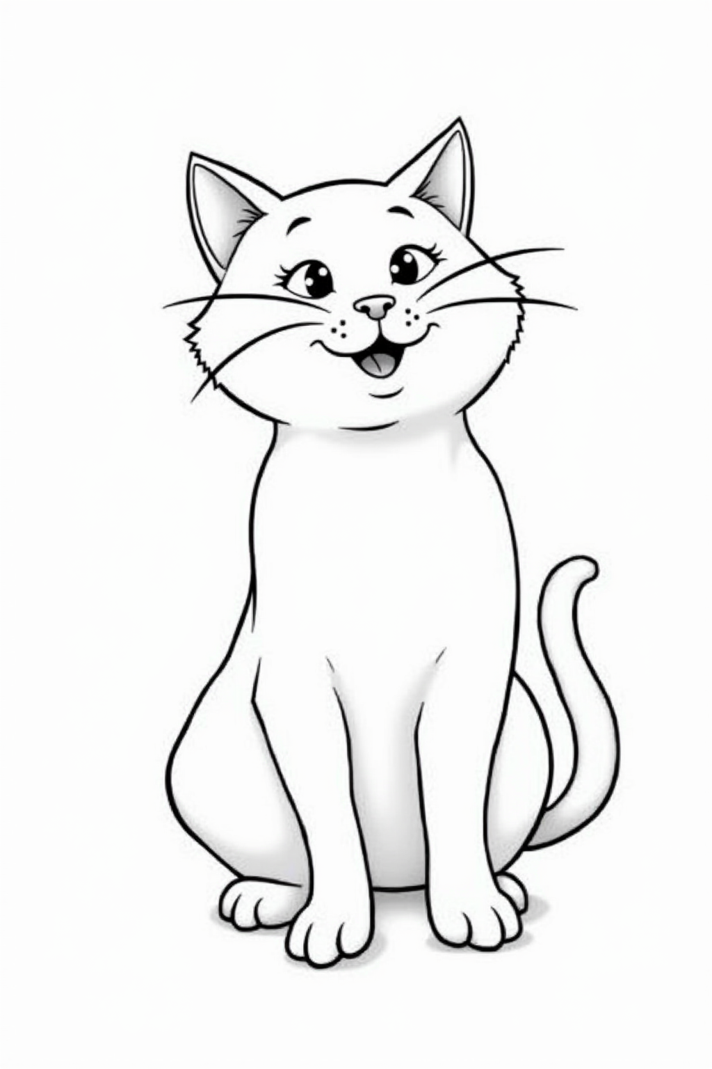 Printable Halloween coloring page of a black cat
