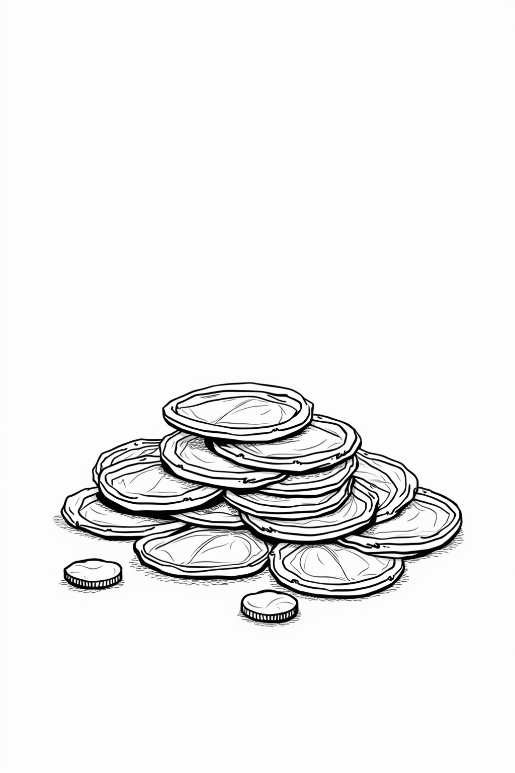 Printable Hanukkah coloring page of gelt coins