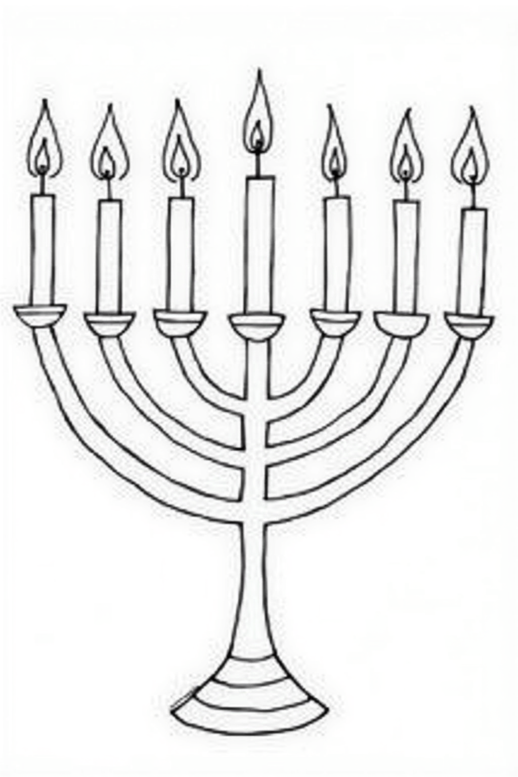 Printable Hanukkah coloring page of a menorah