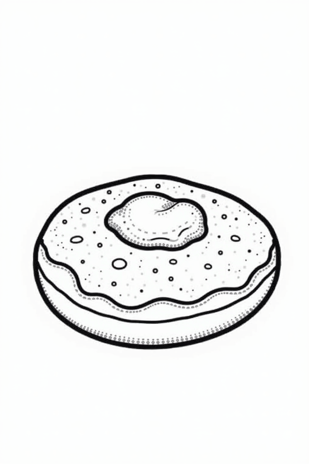 Printable Hanukkah coloring page of a jelly donut