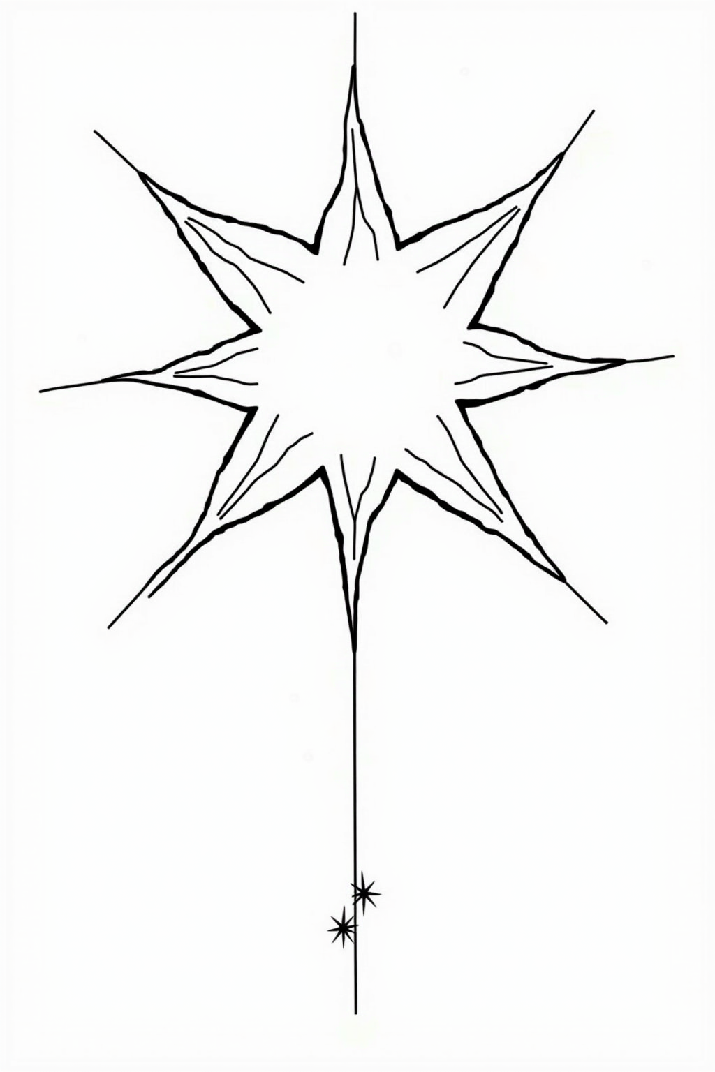 Printable nativity coloring page of the star of Bethlehem